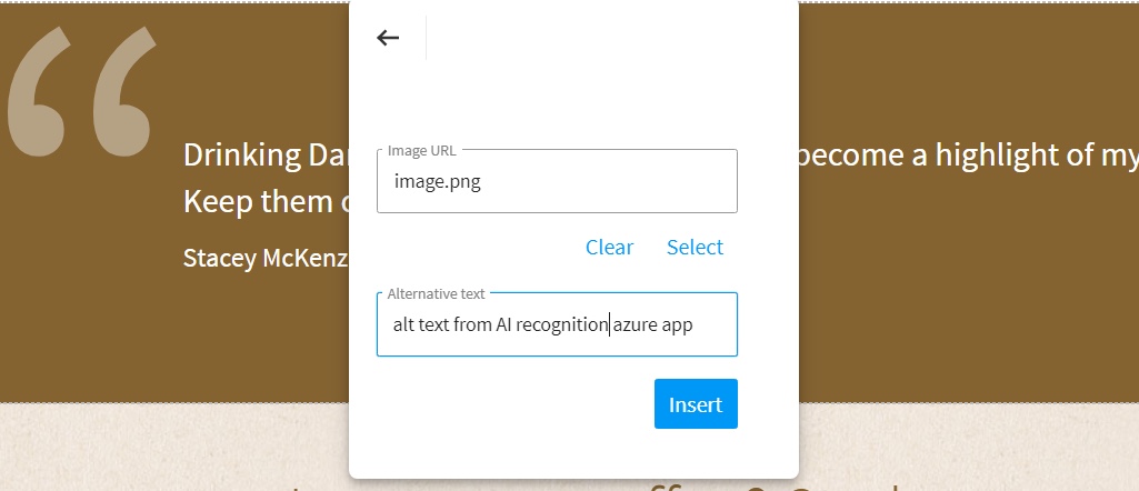 Kentico AI providing ALT image text