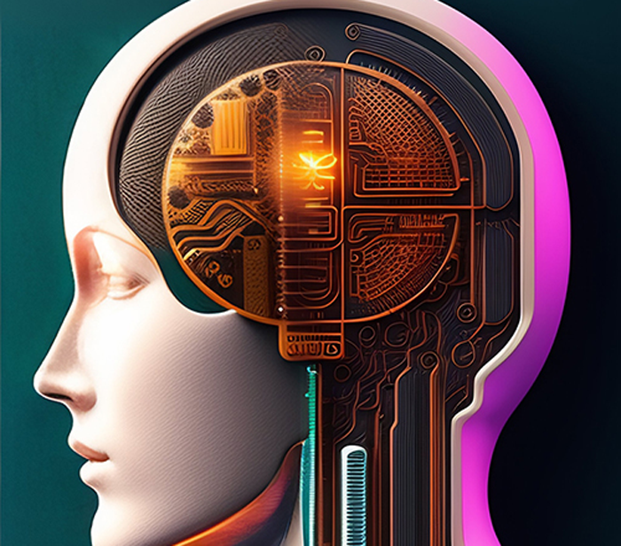 AI Generated image of mechanical AI Mind
